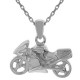 Pendentif Moto de course en Argent 925 rhodié