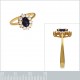 Bague Plaqué Or 18 carats, Saphir et Oxydes Zirconium