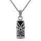 Pendentif Tiki en Argent 925 rhodié et Onyx synthétique