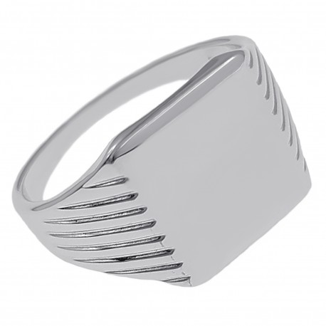 Bague Chevalière en Argent 925 rhodié