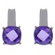 Boucles d'oreilles en Argent 925 rhodié et Oxyde Zirconium violet