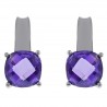 Boucles d'oreilles en Argent 925 rhodié et Oxyde Zirconium violet