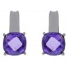 Boucles d'oreilles en Argent 925 rhodié et Oxyde Zirconium violet