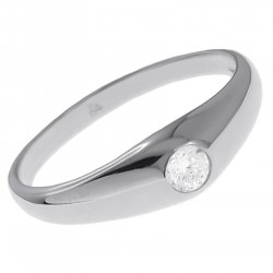 Bague alliance en Argent 925 rhodié et Oxyde Zirconium