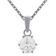Pendentif solitaire en Argent 925 rhodié et Oxyde Zirconium
