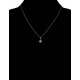 Pendentif solitaire en Argent 925 rhodié et Oxyde Zirconium