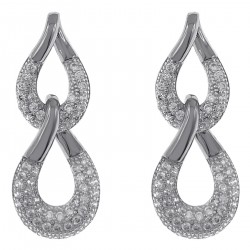 Boucles d'oreilles en Argent 925 rhodié et Oxydes Zirconium