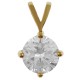 Pendentif Solitaire Plaqué or 18 carats et Oxyde de Zirconium