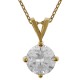 Pendentif Solitaire Plaqué or 18 carats et Oxyde de Zirconium
