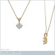 Pendentif Solitaire Plaqué or 18 carats et Oxyde de Zirconium
