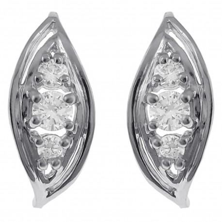Boucles d'oreilles en Argent 925 rhodié et Oxydes Zirconium