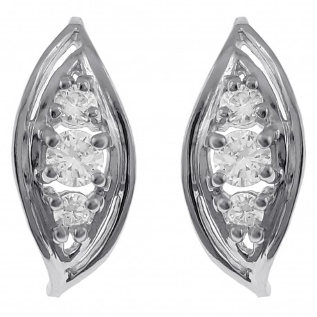 Boucles d'oreilles en Argent 925 rhodié et Oxydes Zirconium