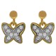 Boucles d'oreilles Papillon Plaqué Or 18 carats et Oxydes Zirconium