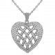 Pendentif Coeur en Argent 925 rhodié et Oxydes Zirconium