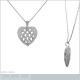 Pendentif Coeur en Argent 925 rhodié et Oxydes Zirconium