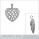 Pendentif Coeur en Argent 925 rhodié et Oxydes Zirconium