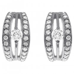 Boucles d'oreilles en Argent 925 rhodié et Oxydes Zirconium