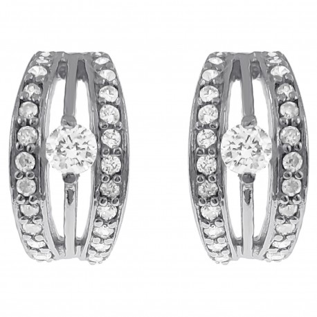 Boucles d'oreilles en Argent 925 rhodié et Oxydes Zirconium