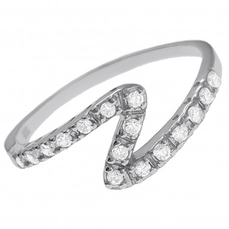 Bague en Argent 925 rhodié et Oxydes Zirconium