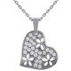 Pendentif Coeur en Argent 925 rhodié et Oxydes Zirconium