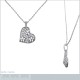 Pendentif Coeur en Argent 925 rhodié et Oxydes Zirconium