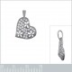 Pendentif Coeur en Argent 925 rhodié et Oxydes Zirconium