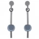Boucles d'oreilles en Argent 925 rhodié et Perle grise