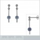 Boucles d'oreilles en Argent 925 rhodié et Perle grise