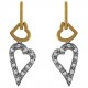 Boucles d'oreilles Coeurs Plaqué Or 18 carats et Oxydes Zirconium