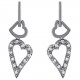 Boucles d'oreilles Coeurs en Argent 925 rhodié et Oxydes Zirconium