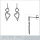 Boucles d'oreilles Coeurs en Argent 925 rhodié et Oxydes Zirconium