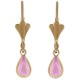 Boucles d'oreilles Plaqué Or 18 carats et Cristal rose