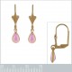 Boucles d'oreilles Plaqué Or 18 carats et Cristal rose