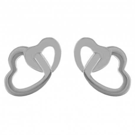 Boucles d'oreilles Coeurs mêlés en Argent 925