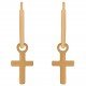 Boucles d'oreilles Créoles Croix Plaqué Or 18 carats
