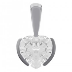 Pendentif Coeur en Argent 925 rhodié et Oxyde Zirconium