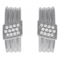 Boucles d'oreilles en Argent 925 rhodié et Oxydes Zirconium
