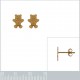 Boucles d'oreilles Ourson Plaqué Or 18 carats