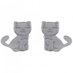 Boucles d'oreilles Chaton en Argent 925