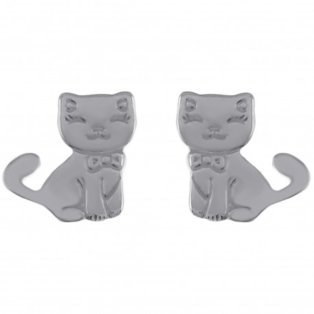 Boucles d'oreilles Chaton en Argent 925