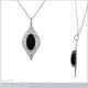 Pendentif en Argent 925 rhodié et Onyx synthétique