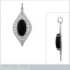 Pendentif en Argent 925 rhodié et Onyx synthétique