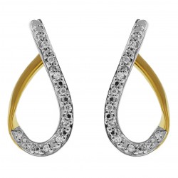 Boucles d'oreilles Plaqué Or 18 carats et Oxydes Zirconium