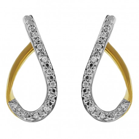 Boucles d'oreilles Plaqué Or 18 carats et Oxydes Zirconium