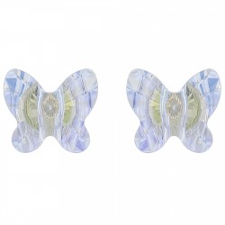 Boucles d'oreilles Papillon en Argent 925 et Cristal