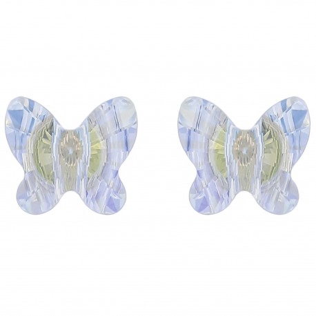 Boucles d'oreilles Papillon en Argent 925 et Cristal
