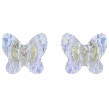 Boucles d'oreilles Papillon en Argent 925 et Cristal