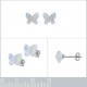 Boucles d'oreilles Papillon en Argent 925 et Cristal