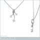 Pendentif en Argent 925 rhodié et Oxydes Zirconium