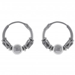 Boucles d'oreilles Créoles Tribal en Argent 925